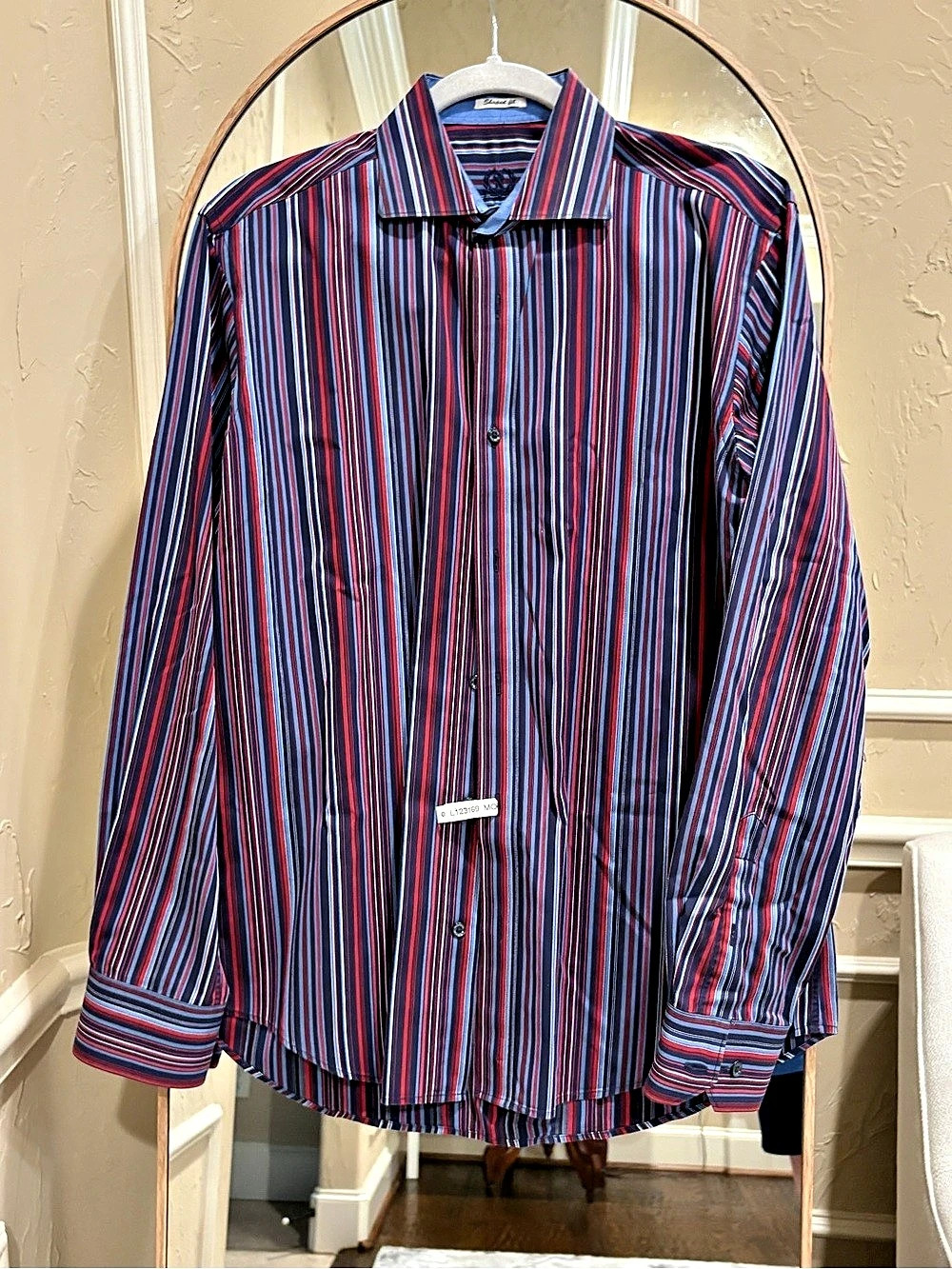 Bugatchi Striped Cotton Button Down Size Medium